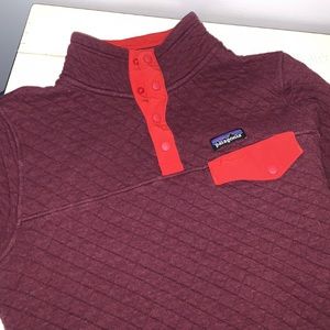 Patagonia Maroon and Red Quilted Hoodie